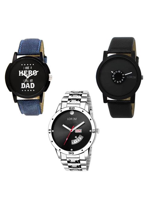 set of 3 analog watch combo -(lk-07-25-104) - 15684995 - Very Small Image - 1