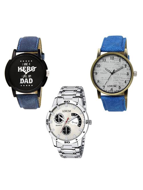 set of 3 analog watch combo -(lk-07-28-101) - 15685010 - Very Small Image - 1