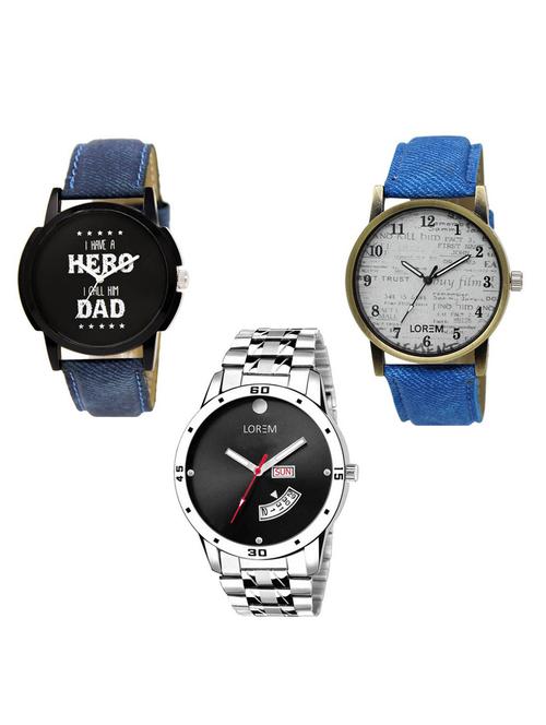 set of 3 analog watch combo -(lk-07-28-104) - 15685015 - Very Small Image - 1