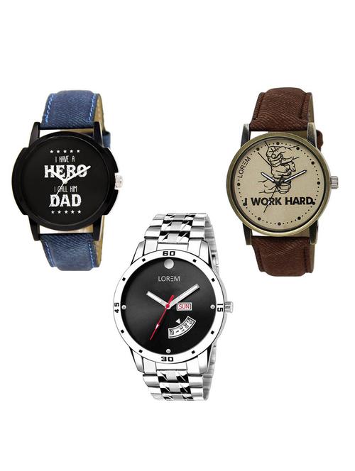 set of 3 analog watch combo -(lk-07-29-104) - 15685022 - Very Small Image - 1