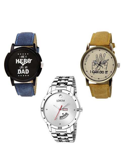 set of 3 analog watch combo -(lk-07-30-103) - 15685028 - Very Small Image - 1