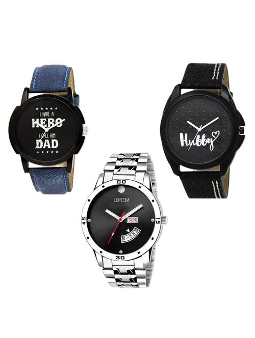 set of 3 analog watch combo -(lk-07-31-104) - 15685036 - Very Small Image - 1
