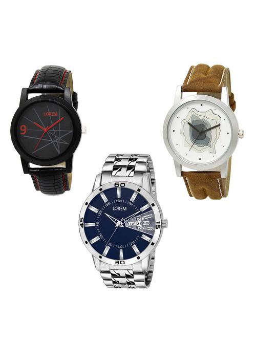 set of 3 analog watch combo -(lk-08-09-102) - 15685071 - Very Small Image - 1