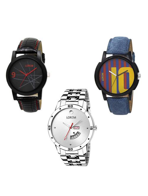 set of 3 analog watch combo -(lk-08-10-103) - 15685080 - Very Small Image - 1
