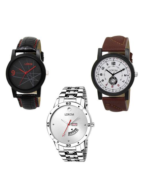 set of 3 analog watch combo -(lk-08-11-103) - 15685118 - Very Small Image - 1