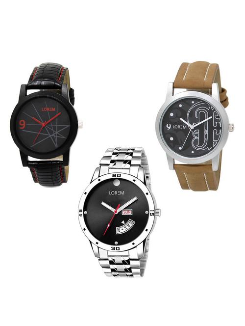 set of 3 analog watch combo -(lk-08-14-104) - 15685141 - Very Small Image - 1