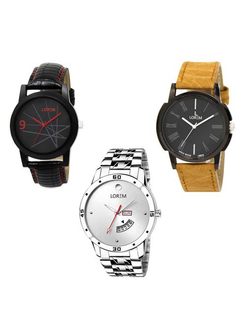 set of 3 analog watch combo -(lk-08-19-103) - 15685175 - Very Small Image - 1