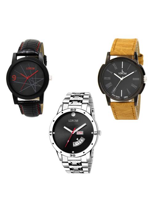 set of 3 analog watch combo -(lk-08-19-104) - 15685176 - Very Small Image - 1