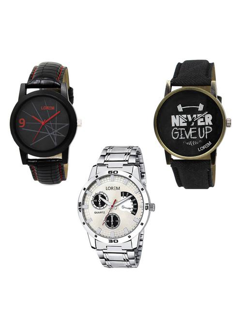 set of 3 analog watch combo -(lk-08-27-101) - 15685226 - Very Small Image - 1