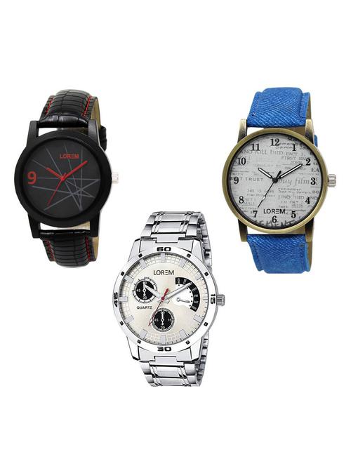 set of 3 analog watch combo -(lk-08-28-101) - 15685233 - Very Small Image - 1