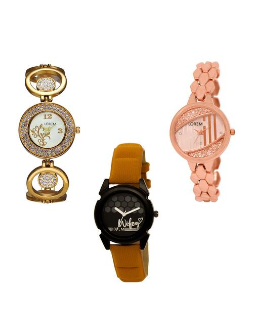 set of 3 analog watch combo -(lk204-222-235) - 15685248 - Very Small Image - 1
