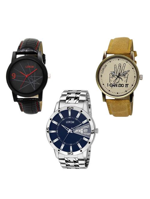 set of 3 analog watch combo -(lk-08-30-102) - 15685249 - Very Small Image - 1