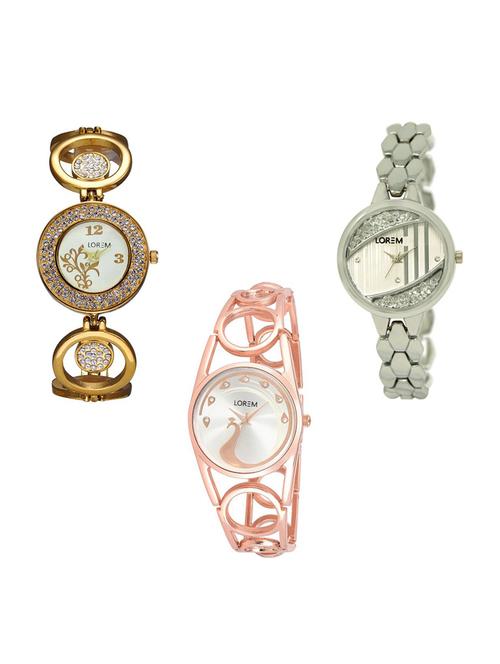 set of 3 analog watch combo -(lk204-223-232) - 15685281 - Very Small Image - 1