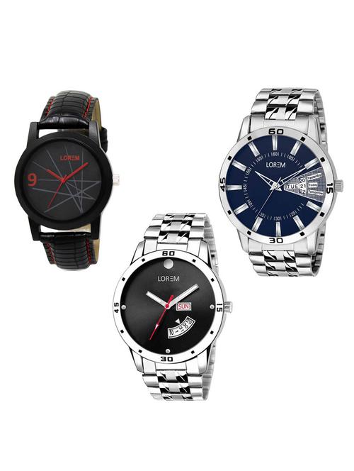 set of 3 analog watch combo -(lk-08-102-104) - 15685289 - Very Small Image - 1