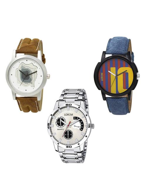 set of 3 analog watch combo -(lk-09-10-101) - 15685293 - Very Small Image - 1