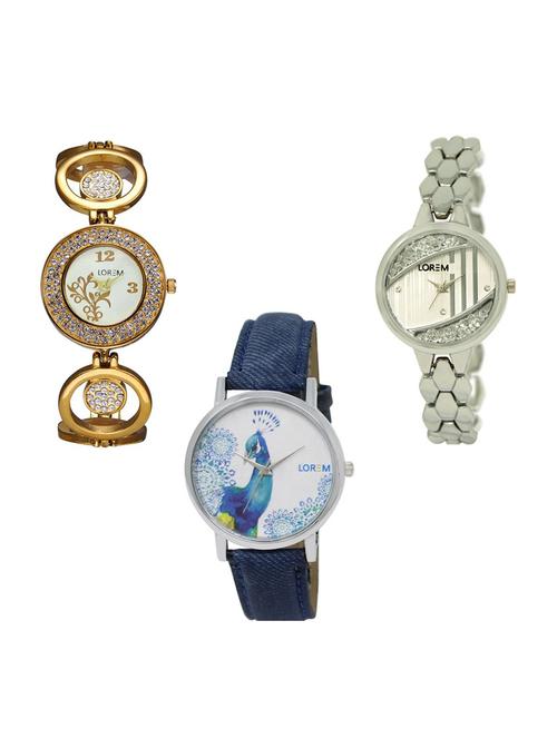 set of 3 analog watch combo -(lk204-223-241) - 15685301 - Very Small Image - 1