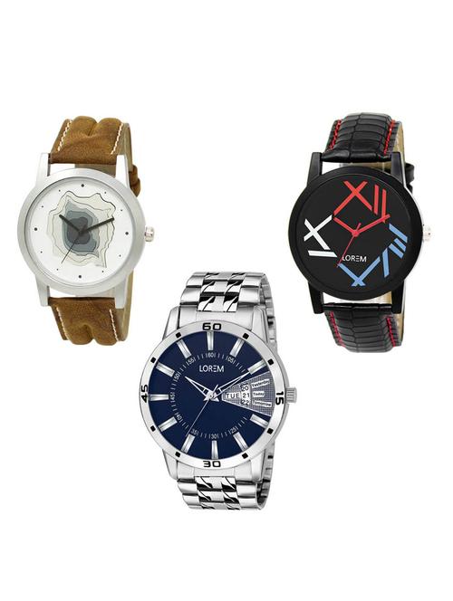 set of 3 analog watch combo -(lk-09-12-102) - 15685309 - Very Small Image - 1