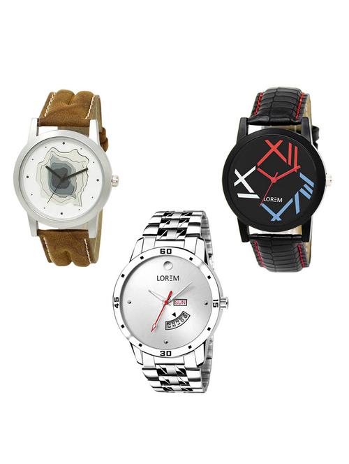 set of 3 analog watch combo -(lk-09-12-103) - 15685311 - Very Small Image - 1