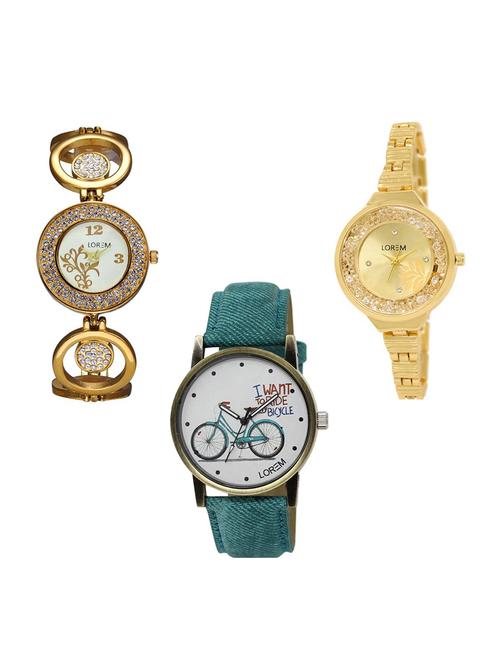 set of 3 analog watch combo -(lk204-224-229) - 15685312 - Very Small Image - 1