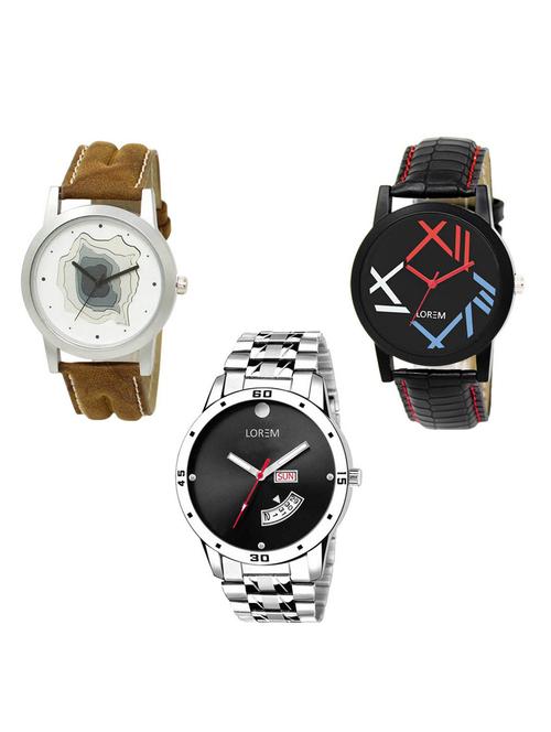 set of 3 analog watch combo -(lk-09-12-104) - 15685313 - Very Small Image - 1