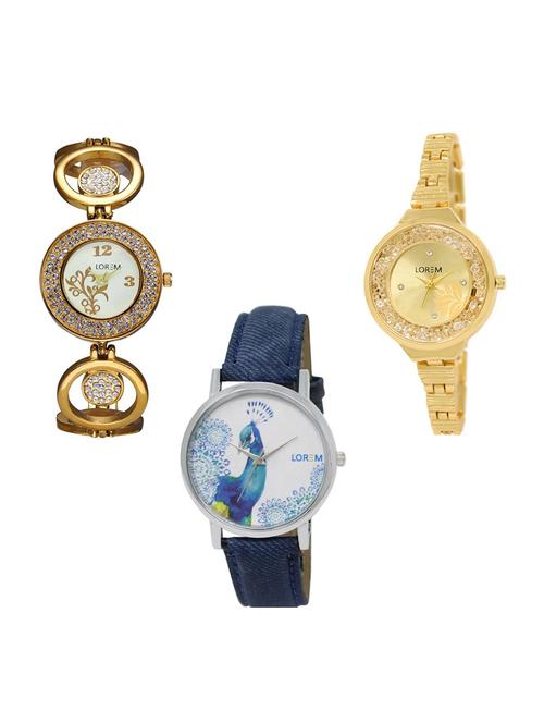 set of 3 analog watch combo -(lk204-224-241) - 15685336 - Very Small Image - 1