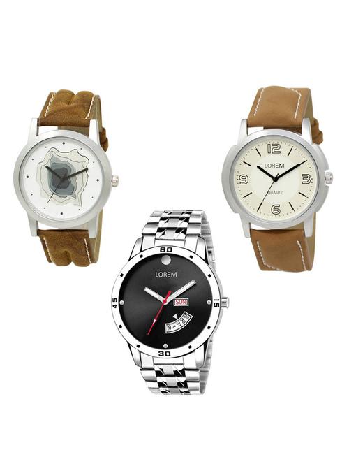 set of 3 analog watch combo -(lk-09-16-104) - 15685343 - Very Small Image - 1