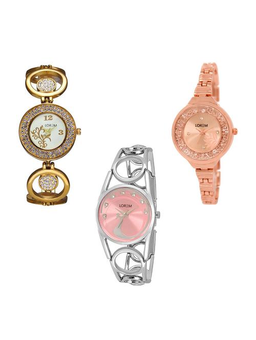 set of 3 analog watch combo -(lk204-225-233) - 15685351 - Very Small Image - 1