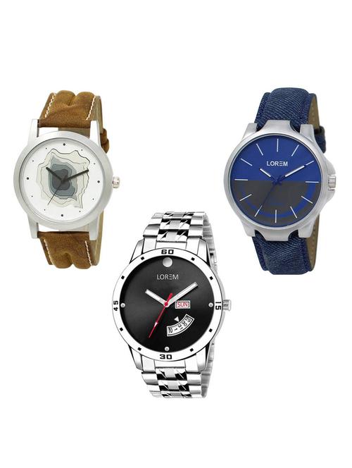 set of 3 analog watch combo -(lk-09-24-104) - 15685400 - Very Small Image - 1
