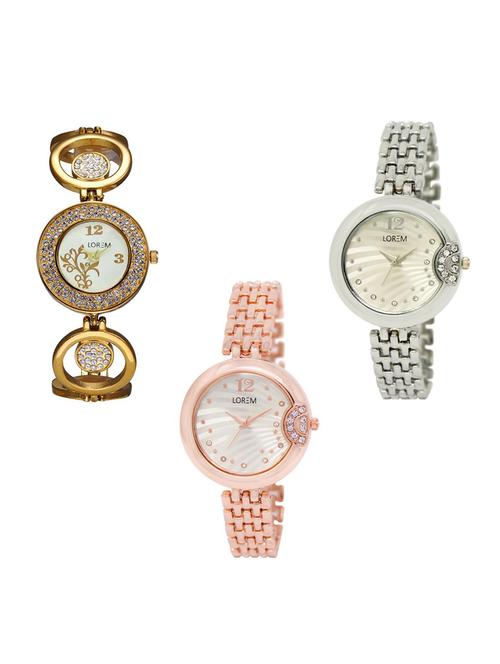 set of 3 analog watch combo -(lk204-227-228) - 15685404 - Very Small Image - 1