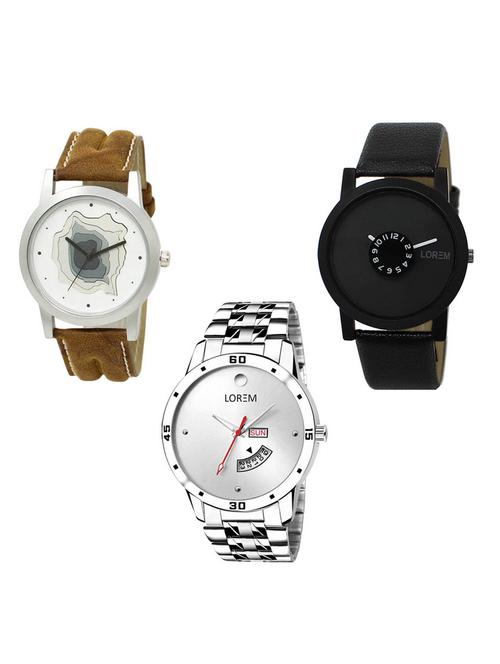 set of 3 analog watch combo -(lk-09-25-103) - 15685405 - Very Small Image - 1