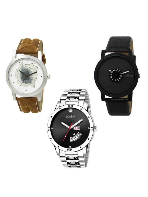 set of 3 analog watch combo -(lk-09-25-104) - 15685407 - Very Small Image - 1