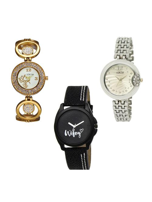 set of 3 analog watch combo -(lk204-227-234) - 15685415 - Very Small Image - 1