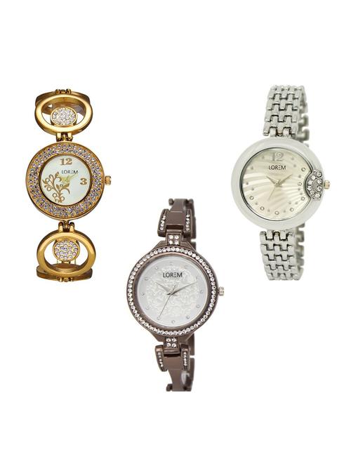 set of 3 analog watch combo -(lk204-227-236) - 15685420 - Very Small Image - 1