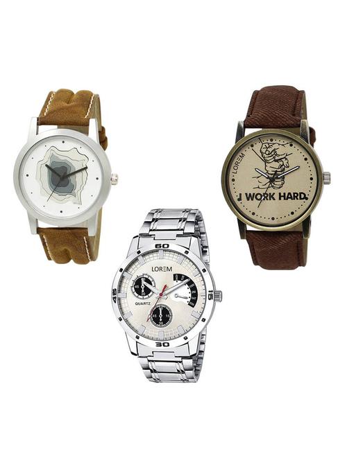 set of 3 analog watch combo -(lk-09-29-101) - 15685430 - Very Small Image - 1