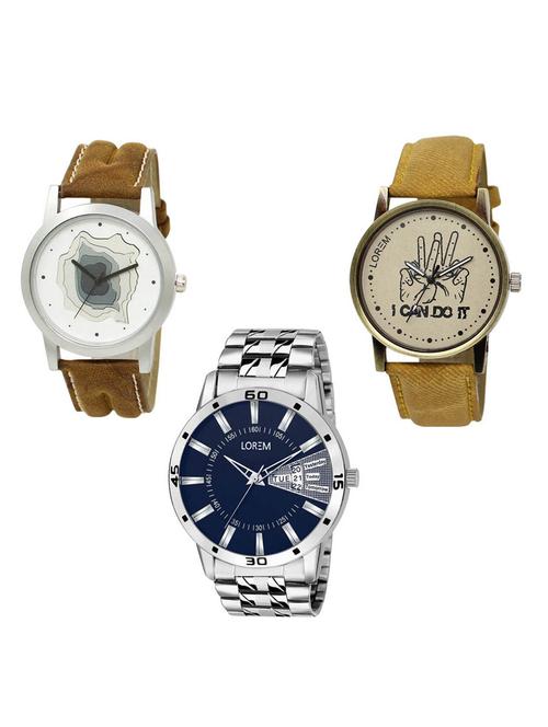 set of 3 analog watch combo -(lk-09-30-102) - 15685438 - Very Small Image - 1