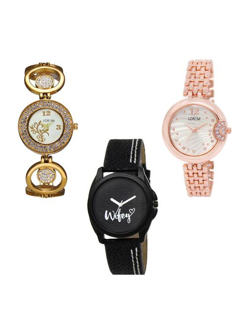 set of 3 analog watch combo -(lk204-228-234) - 15685445 - Very Small Image - 1