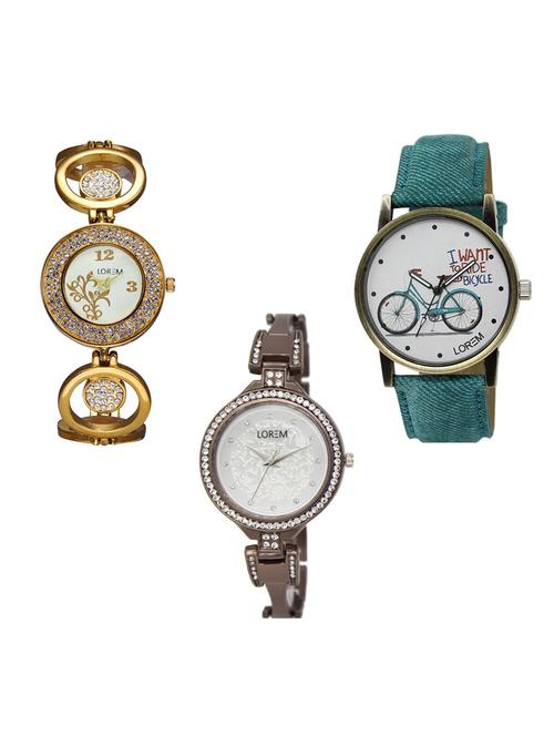 set of 3 analog watch combo -(lk204-229-236) - 15685475 - Very Small Image - 1