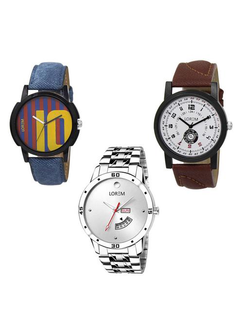 set of 3 analog watch combo -(lk-10-11-103) - 15685484 - Very Small Image - 1