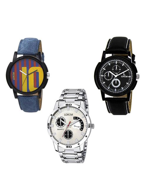 set of 3 analog watch combo -(lk-10-13-101) - 15685495 - Very Small Image - 1