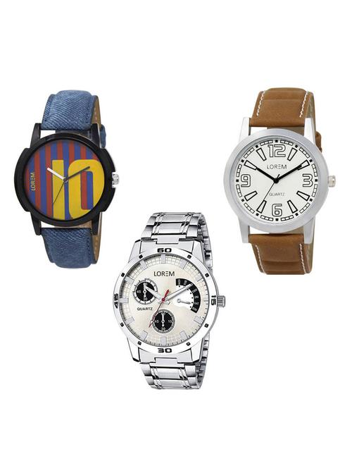 set of 3 analog watch combo -(lk-10-15-101) - 15685509 - Very Small Image - 1