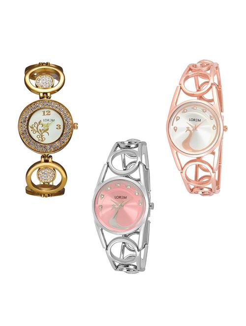 set of 3 analog watch combo -(lk204-232-233) - 15685513 - Very Small Image - 1