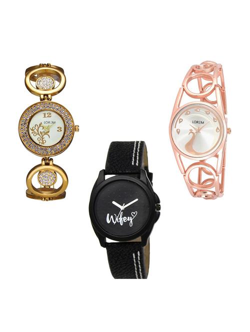 set of 3 analog watch combo -(lk204-232-234) - 15685515 - Very Small Image - 1