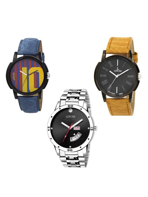 set of 3 analog watch combo -(lk-10-19-104) - 15685543 - Very Small Image - 1