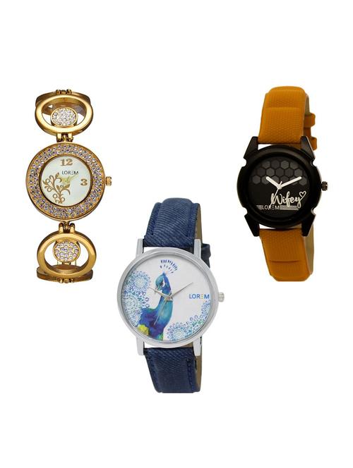 set of 3 analog watch combo -(lk204-235-241) - 15685559 - Very Small Image - 1