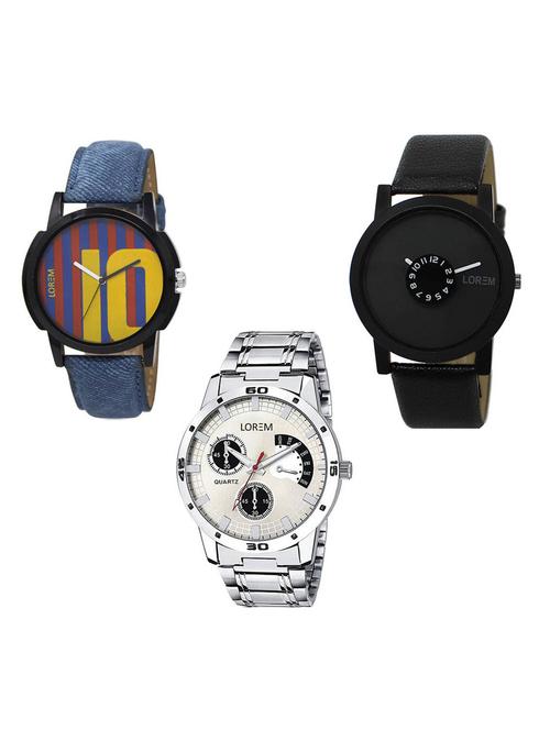 set of 3 analog watch combo -(lk-10-25-101) - 15685605 - Very Small Image - 1