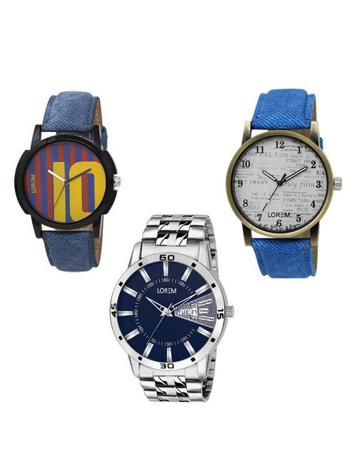 set of 3 analog watch combo -(lk-10-28-102) - 15685628 - Very Small Image - 1