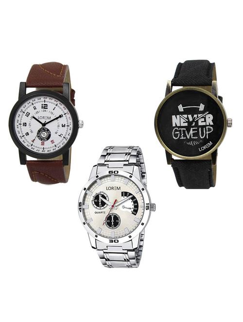 set of 3 analog watch combo -(lk-11-27-101) - 15685796 - Very Small Image - 1