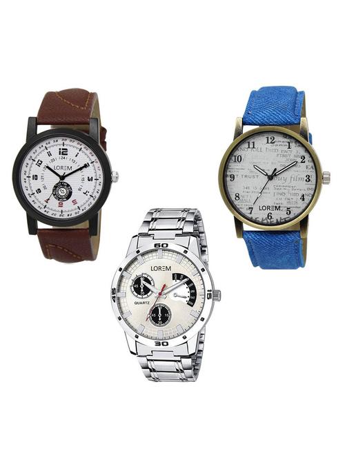 set of 3 analog watch combo -(lk-11-28-101) - 15685804 - Very Small Image - 1