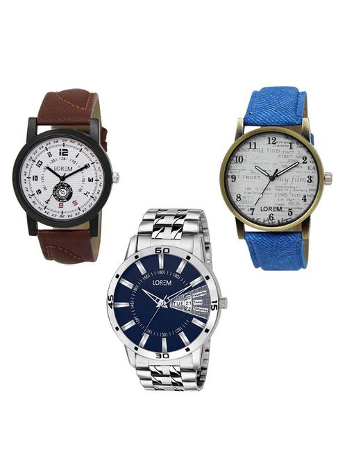 set of 3 analog watch combo -(lk-11-28-102) - 15685805 - Very Small Image - 1