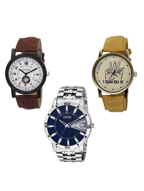 set of 3 analog watch combo -(lk-11-30-102) - 15685819 - Very Small Image - 1
